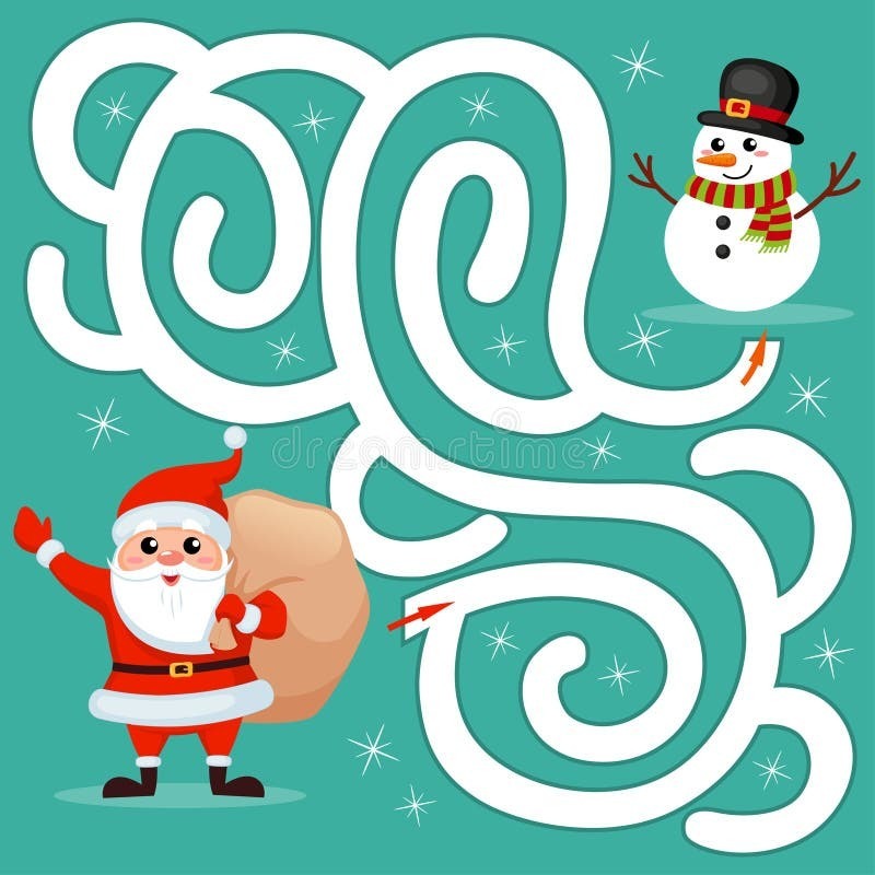 Help the Snowman Find the Way in the Maze. Puzzle Game for Children on ... Help the Snowman Find the Way in the Maze. Puzzle Game for Children on ...